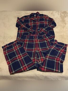 Women’s Liz Claiborne Long Sleeve Plaid Pajama Set – Top + Pants - XLT